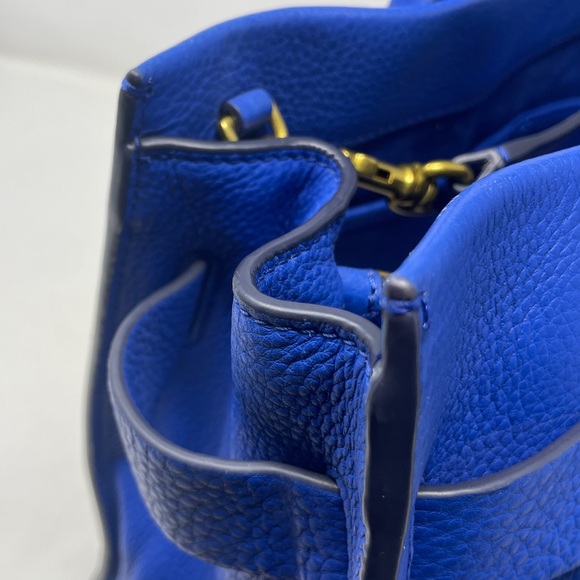 Tory Burch Gemini Link Leather Tote Dahlia Blue🖤 - Picture 8 of 15